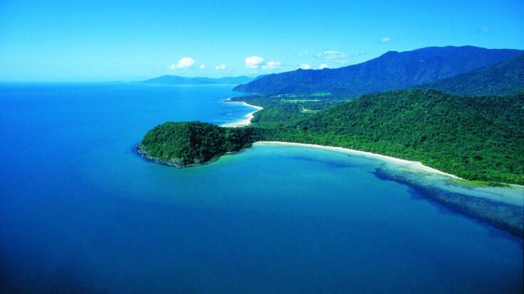 Cape Tribulation Scenic aerial view on Cairns scenic flight over the Great Barrier Reef in Australia 