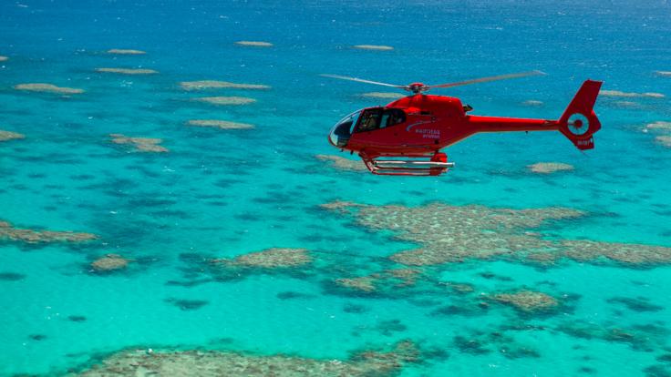 Helicopter Ride - Aerial view of the Great Barrier Reef from helicopter