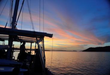 Enjoy sunset onboard your private Whitsundays Charter