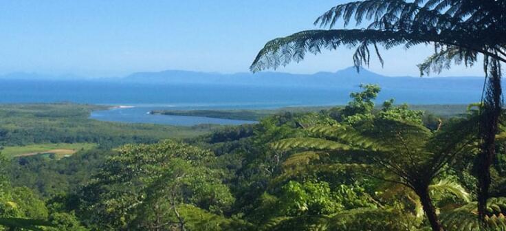 Daintree Rainforest Tours - Views from Rainforest to the sea at Cape Tribulation