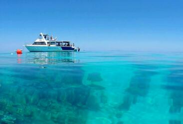 Private Charter Boat at Anchor on the Great Barrier Reef off Townsville