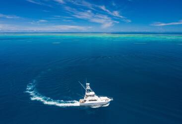 Luxury Boat Charter Cairns - Aerial View of Boat 