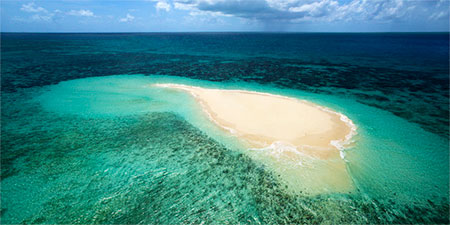 Yacht Charters Cairns - Aerial View Vlasoff Reef - Great Barrier Reef - Australia