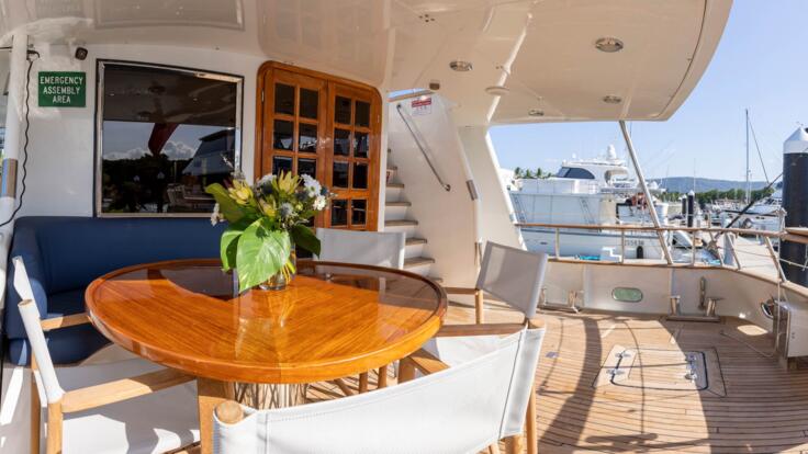 Spacious decks to relax  | Port Douglas Superyacht Charters 