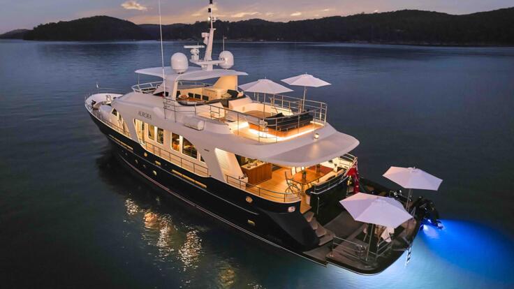 Whitsundays Yacht Charters - Luxury Superyacht at Night