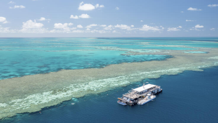 Aerial | Outer Reef Pontoon Whitsundays