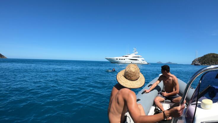 Great Barrier Reef Yacht Charters - Superyacht at Anchor