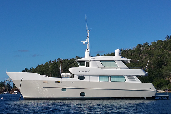 Superyachts Cairns - Superyacht at anchor on the Great Barrier Reef in Australia