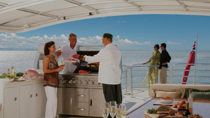 Superyachts Cairns - Barbeque Lunch on Upper Deck
