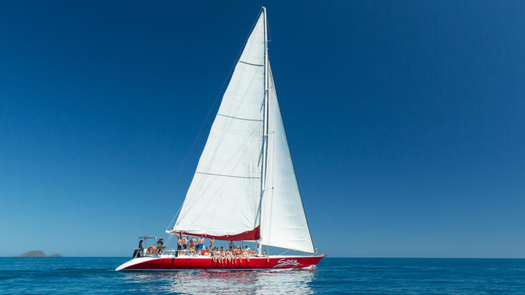 Under full sail in the Whitsundays