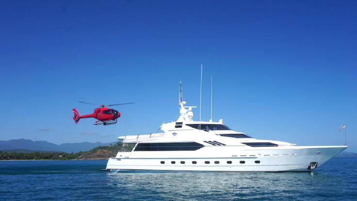 Superyacht Charter Great Barrier Reef - Helicopter Landing
