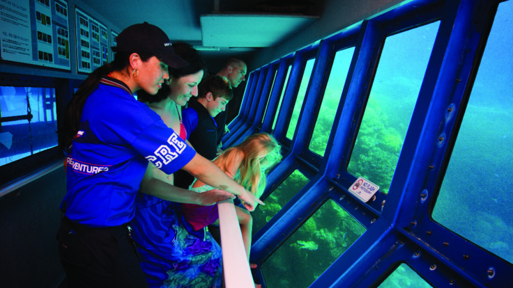 Great Barrier Reef Tours Cairns  - Underwater viewing deck on the Great Barrier Reef tour Platform