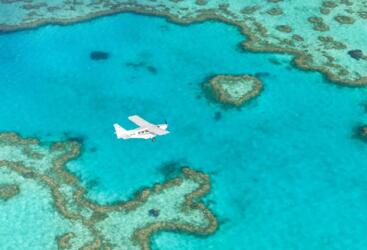 View heart reef from above on your Whitsunday scenic flight