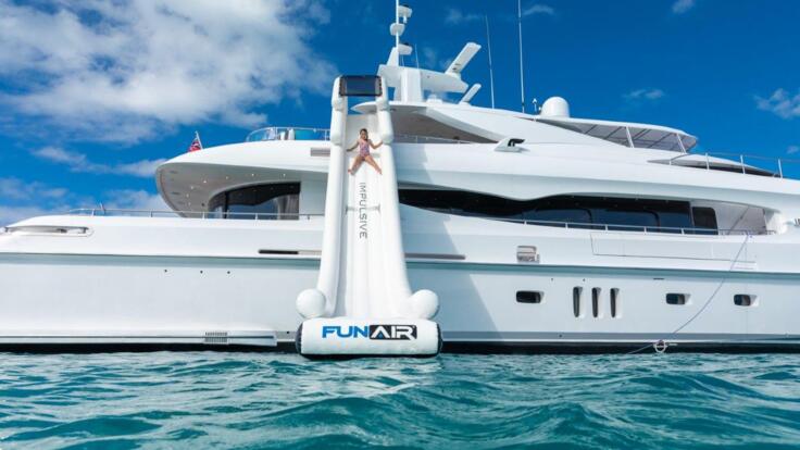 Inflatable FunAir Slide - Superyacht Charter Great Barrier Reef
