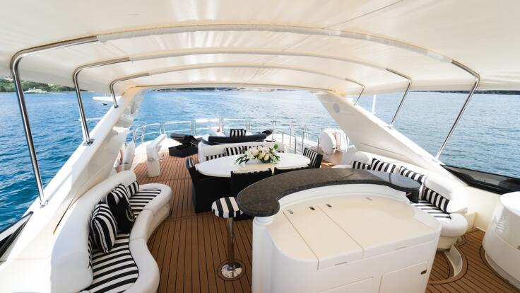 Whitsundays luxury superyacht charters with spacious sun deck |  LADYP