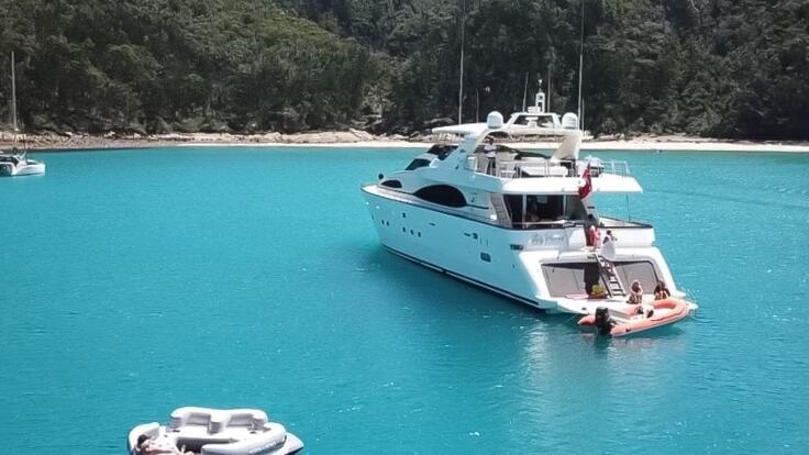 Great Barrier Reef Yacht Charters - Superyacht at Anchor
