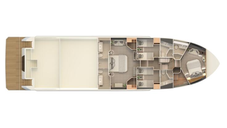 Luxury Yacht Charters Whitsundays - Lower Deck plan