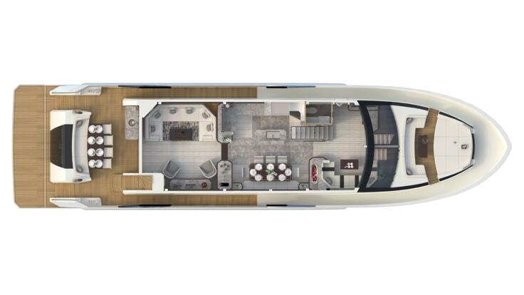 Luxury Yacht Charters Whitsundays - Upper Deck floor plan