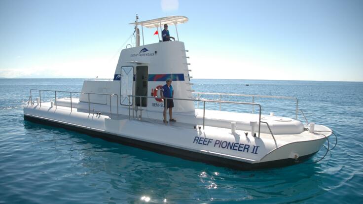 Semi-submersible submarine on the Great Barrier Reef