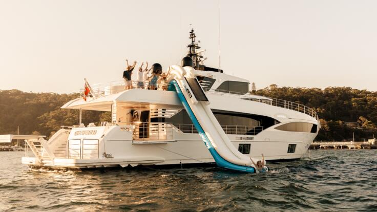 Yacht Charter Whitsundays Superyacht with all the toys - Funair slide