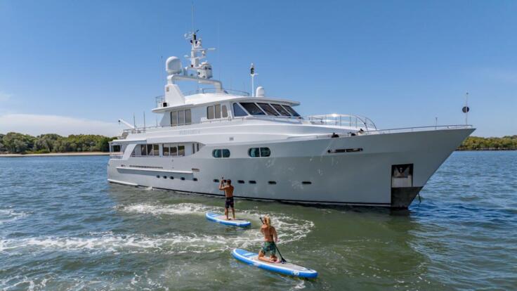 Whitsundays Luxury Charter Yacht with a selection of watertoys for exploring and relaxation.