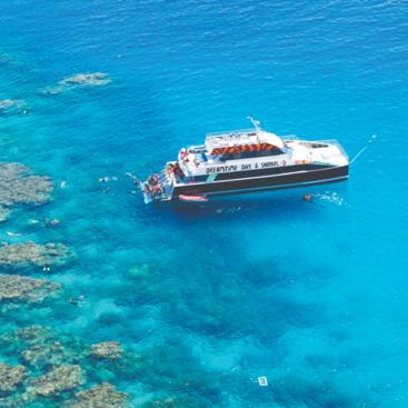 Reef Trip Cairns: Aerial view of boat - Great Barrier Reef - Cairns