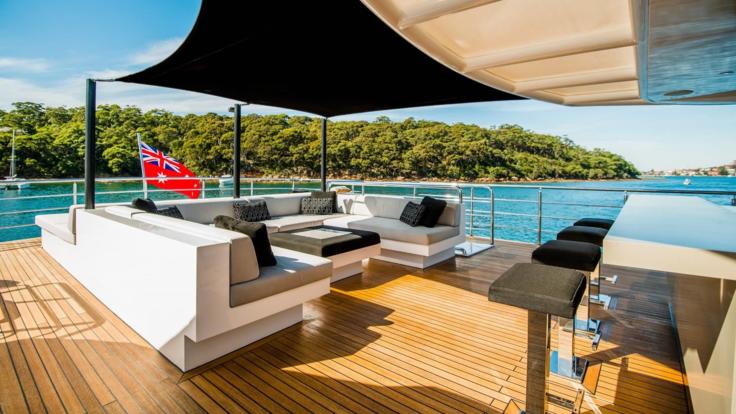 Superyachts Port Douglas - Luxurious Deck Seating On private Charter Yacht 