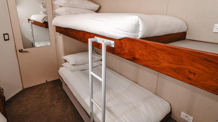 Cabin #3 - Quad Stateroom: 4 x single beds in the form of 2 bunks - Shared bathroom