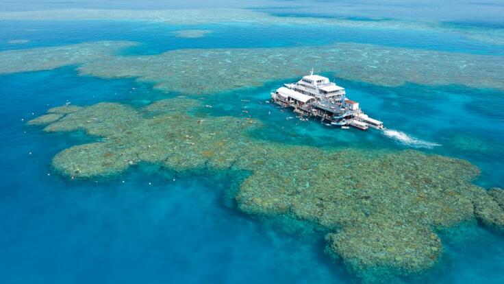 Moore Reef Pontoon Aerial View