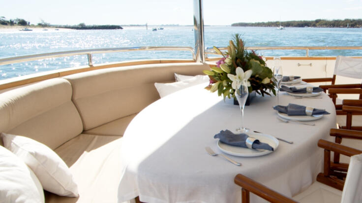 YOTSPACE superyacht charters all inclusive dining