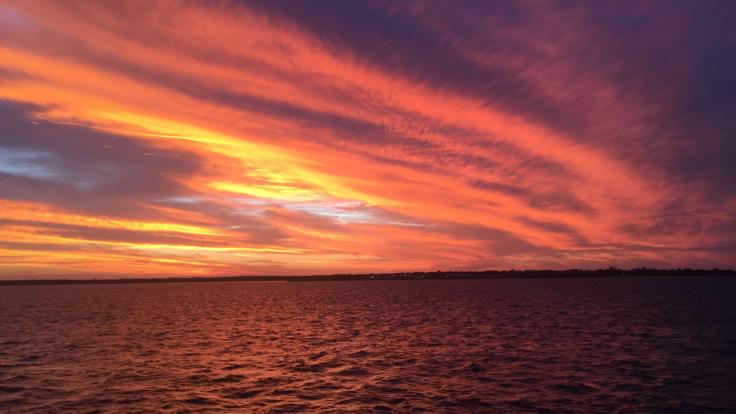 Stunning colours to witness onboard your Hervey Bay Sunset Cruise