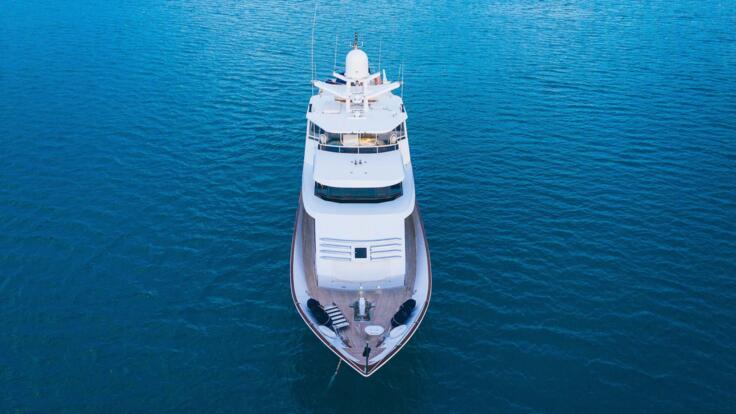 YOTSPACE superyacht voyages - Aerial view of superyacht