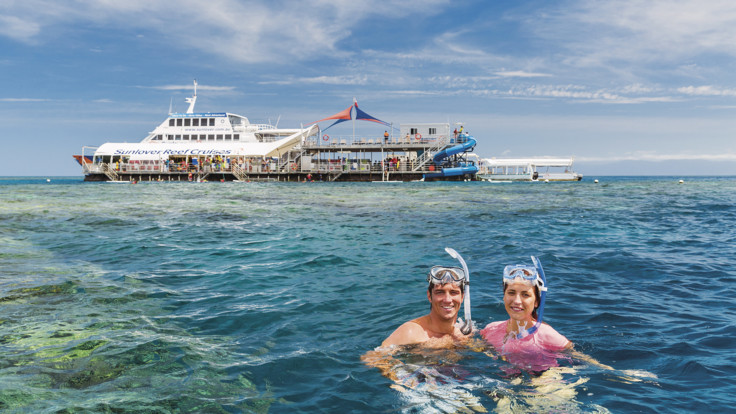 Couple on Snorkel Tour Great Barrier Reef in Australia 