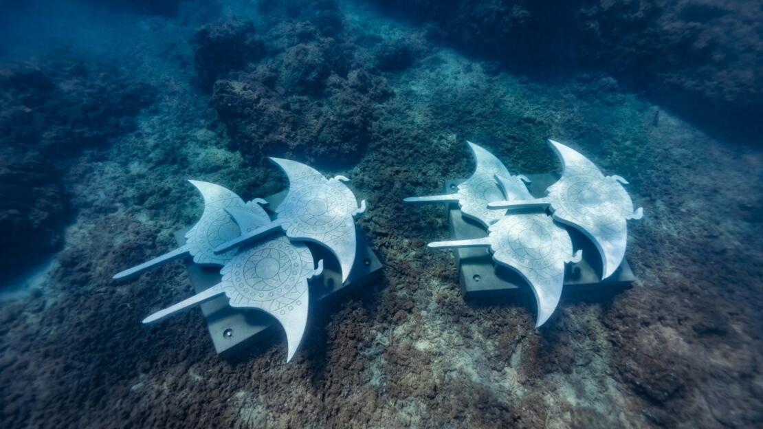 Migration of the Mantas Underwater Sculptures - Manta Ray Bay, Whitsundays